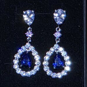 Elegant Drop Earrings 925 Sterling Silver, Aquamarine, Real Attention Getters